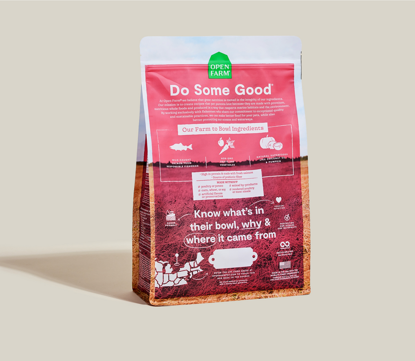 Open Farm Wild-Caught Salmon Grain-Free Dry Dog Food - High-Protein Ocean-Caught Recipe - 4lb