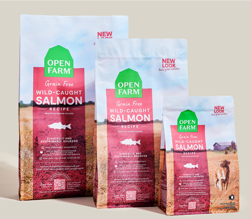 Open Farm Wild-Caught Salmon Grain-Free Dry Dog Food - High-Protein Ocean-Caught Recipe - 4lb