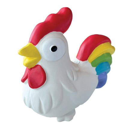 foufouBRANDS fouFIT One Love Rooster Chew Dog Toy