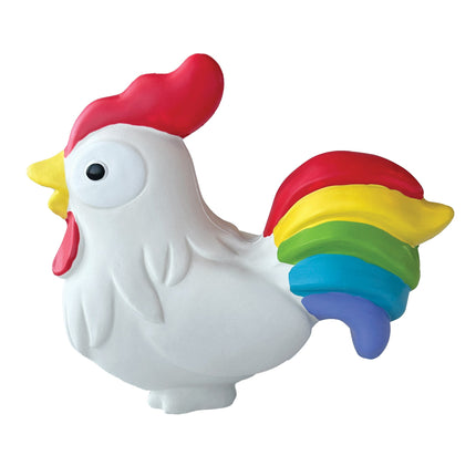 foufouBRANDS fouFIT One Love Rooster Chew Dog Toy