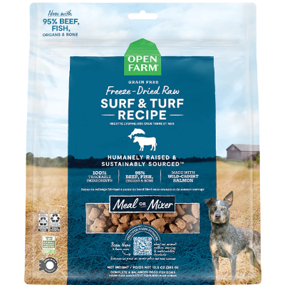 Open Farm Surf & Turf Freeze-Dried Raw Dog Food (13.5oz/382g)