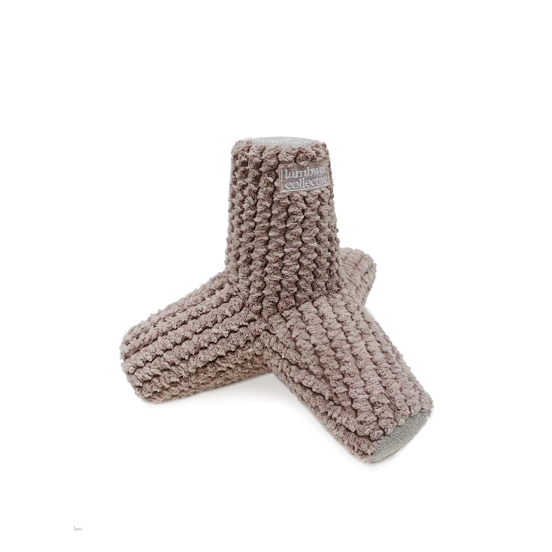Lambwolf Collective – Plush Breuer Squeak & Crinkle Snuffle Toy – Taupe – Large