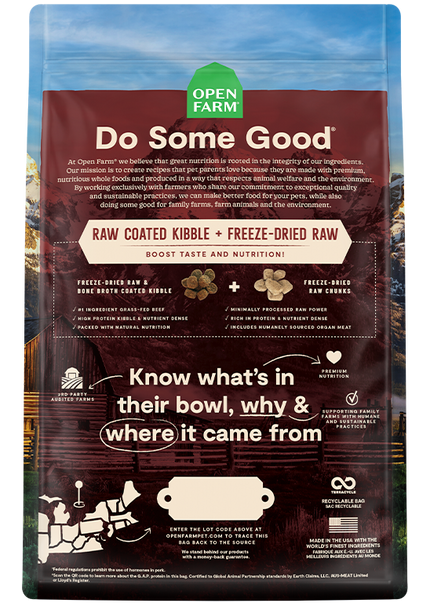 Grain-Free RawMix Kibble Back of Bag