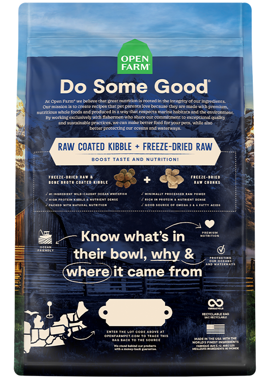 Open Farm Wild Ocean Grain-Free RawMix for Dogs nutrients breakdown