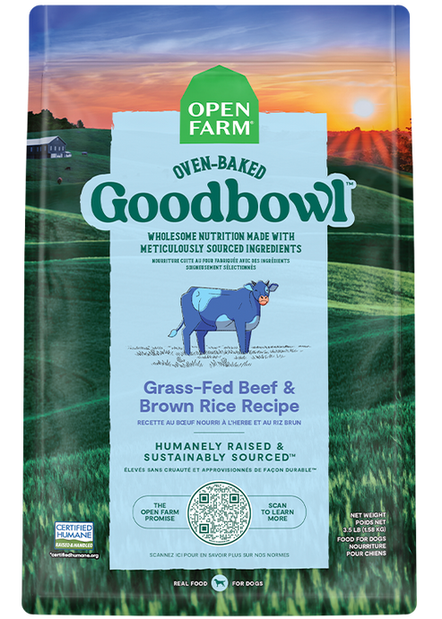 Goodbowl™ premium dog food packaging with wholesome ingredients for dogs