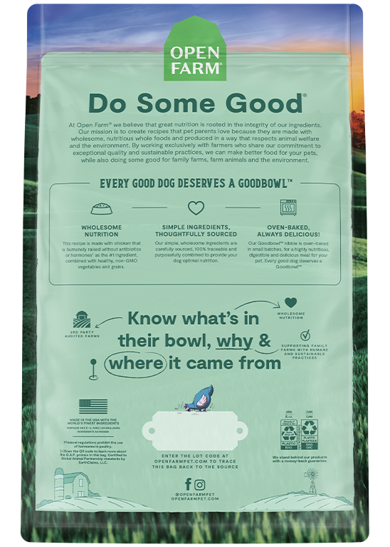 Open Farm Goodbowl Harvest Chicken Back of Bag