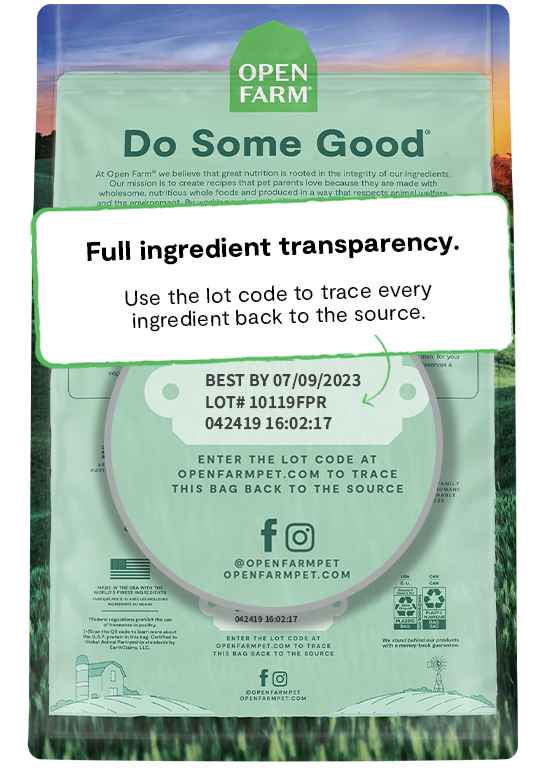 Open Farm Goodbowl Harvest Chicken Kibble Lot Code