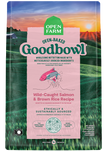 Goodbowl™ premium dog food packaging with salmon and brown rice