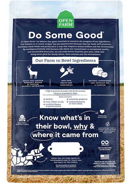 Open Farm New Zealand Venison Grain-Free Dry Dog Food 4lb