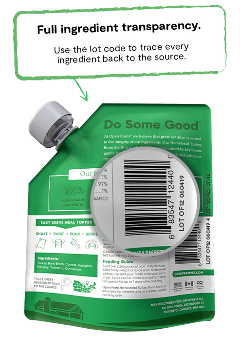 Open Farm Bone Broth Lot Code