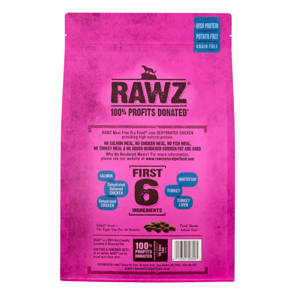 RAWZ Salmon, Dehydrated Chicken, Turkey & Whitefish Dry Cat Food - High-Protein Low Carb Minimally Processed Recipe - 1.75lb (0.79kg)