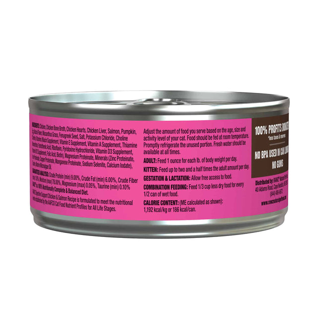 RAWZ Chicken & Salmon Wet Cat Food with Digestive Support - High-Protein Natural Recipe - 5.5oz