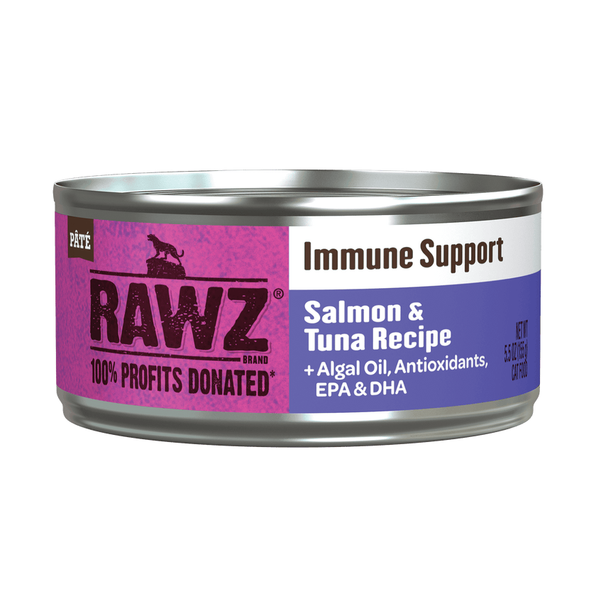 RAWZ Natural Wet Cat Food with Immune Support - Salmon & Tuna Recipe, 5.5oz