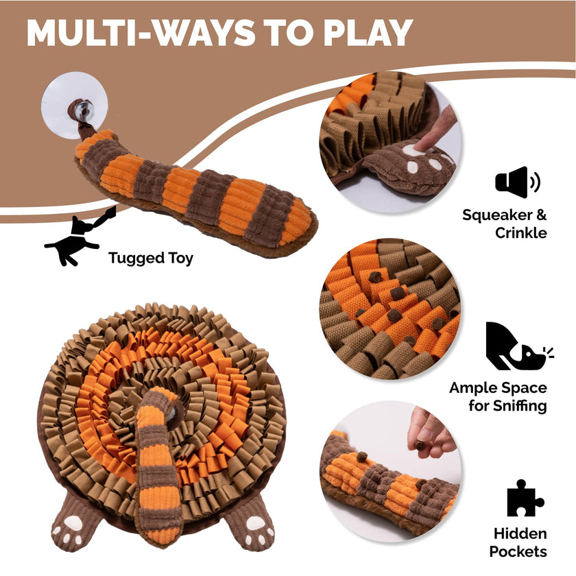 PoPupJoys - Hide & Seek Snuffle Mat + Puzzle Toy - Red Panda