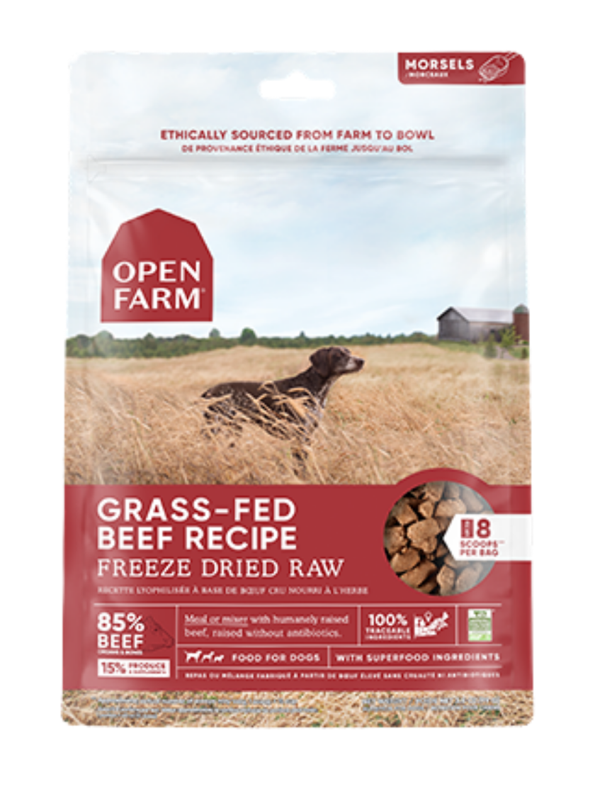 Open Farm Grass-Fed Beef Freeze-Dried Raw Dog Food - Beef High-Protein Complete Meal - 3.5oz (99g)