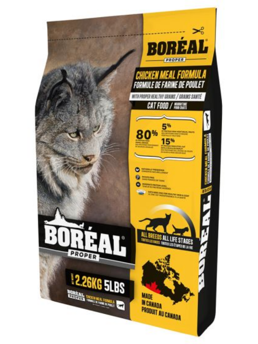 Boreal Proper Chicken Dry Cat Food - Low Carb Canadian Recipe - 5lb (2.26 kg)