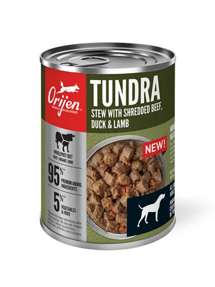 Orijen Tundra Stew Wet Dog Food - Shredded Beef, Duck & Lamb High-Protein Grain-Free Recipe - 12.8oz (363g)