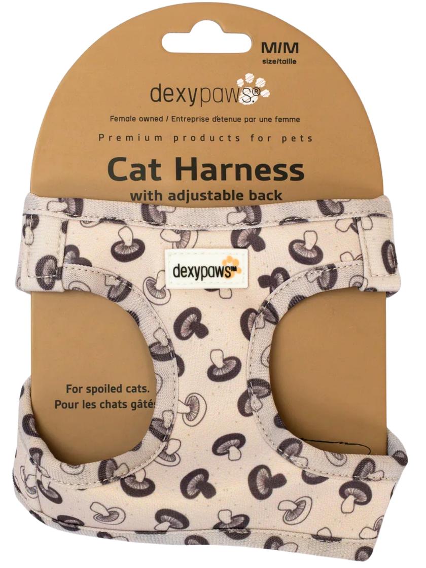 Dexypaws Neoprene Cat Harness - Mushroom - Size Small
