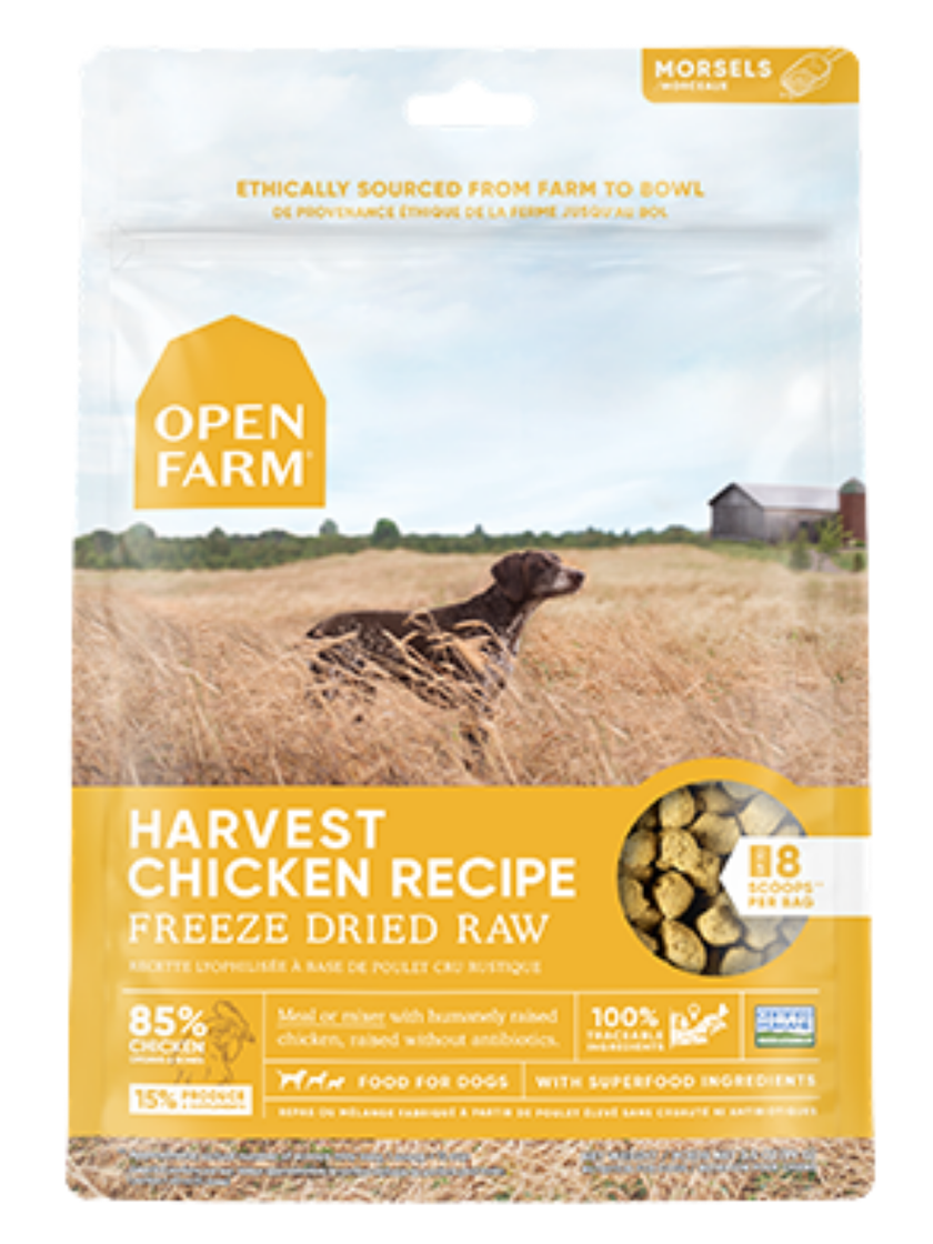 Open Farm Harvest Chicken Freeze-Dried Raw Dog Food - Chicken High-Protein Complete Meal - 3.5oz (99g)