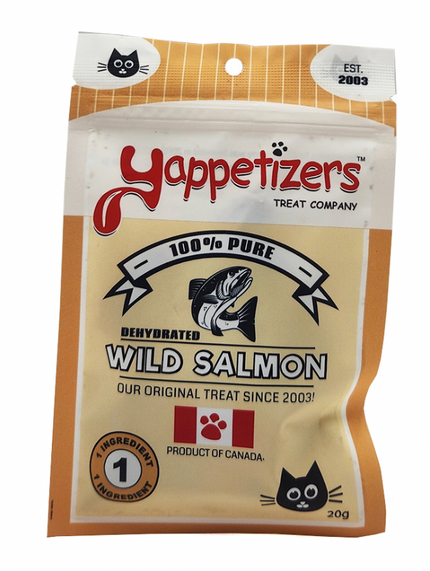 Yappetizers Dehydrated Wild Salmon - Single Ingredient Cat Treats