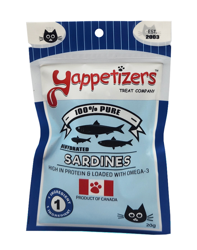 Yappetizers Dehydrated Sardines - Single Ingredient Cat Treats