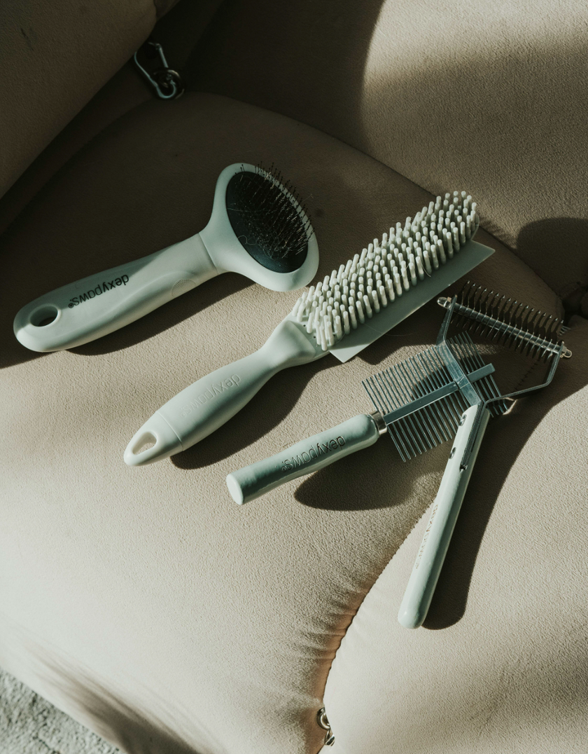 Dexypaws - Double-Sided Metallic Deshedding Undercoat Brush For Pets