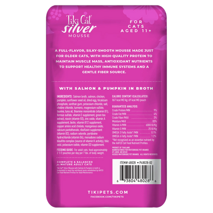 Tiki Cat - Silver Mousse - Senior Mousse with Salmon & Pumpkin in Broth