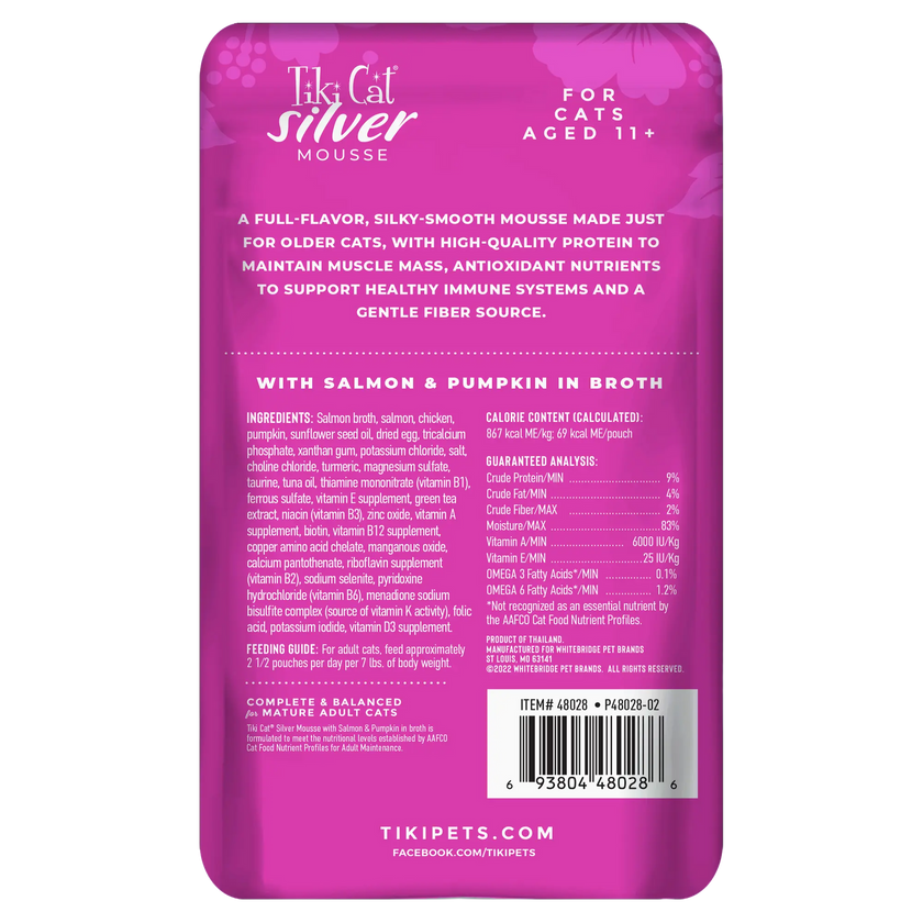 Tiki Cat - Silver Mousse - Senior Mousse with Salmon & Pumpkin in Broth