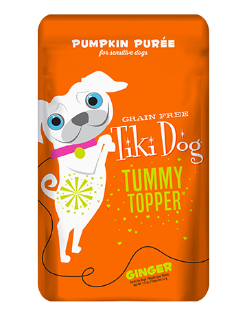 Tummy Topper with pumpkin puree and ginger in single-serving pouches.