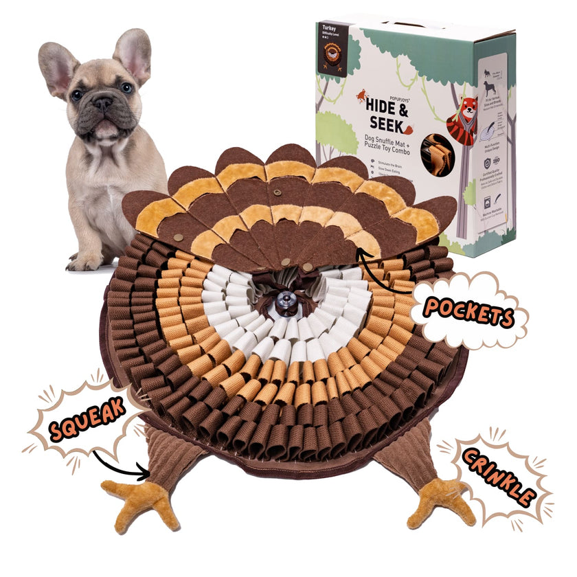 PoPupJoys - Hide & Seek Snuffle Mat + Puzzle Toy - Turkey