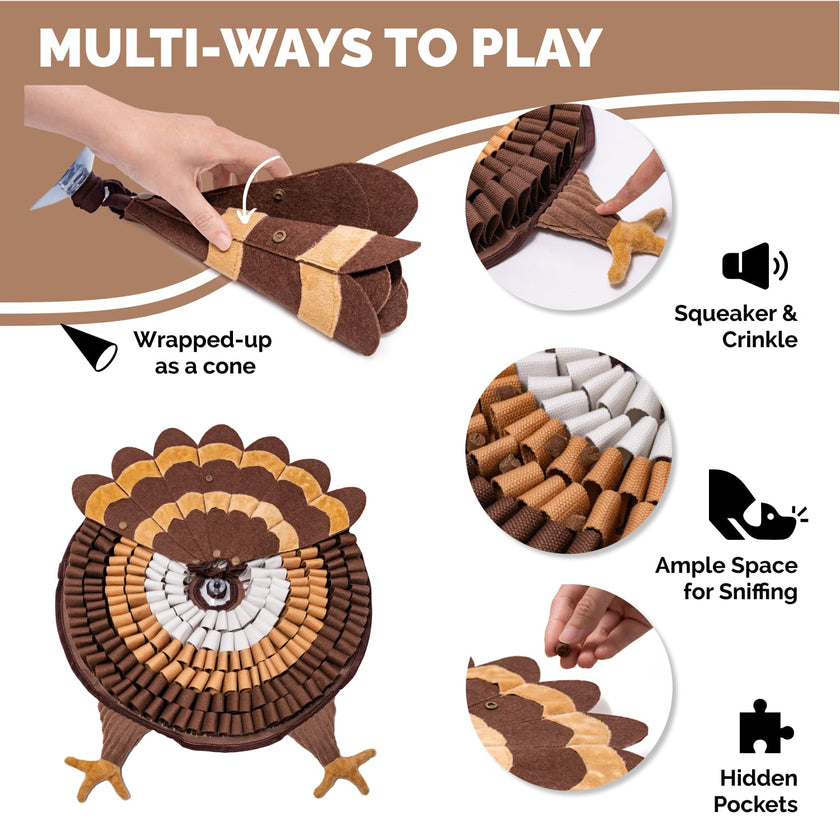 PoPupJoys - Hide & Seek Snuffle Mat + Puzzle Toy - Turkey