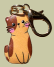 Cat Enamel Keychain Charm - Sitting Cats Collection - Ginger Tabby