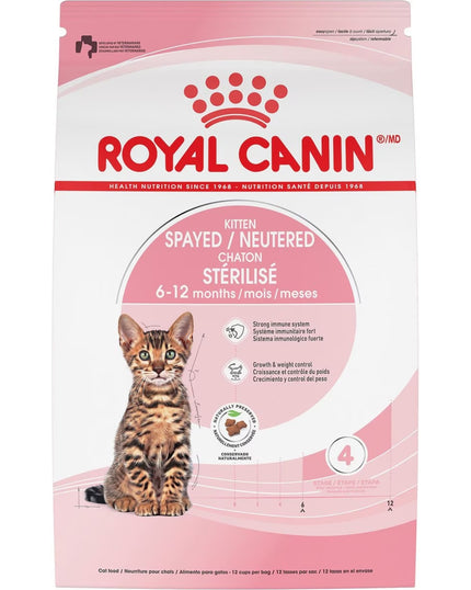 Royal Canin Feline Health Nutrition Kitten Spayed & Neutered Dry Cat Food - Growth Support Formula - 2.5lb