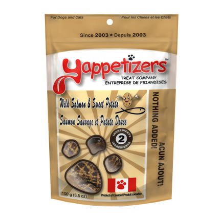 Yappetizers Dehydrated Wild Salmon & Sweet Potato - Single Ingredient Dog Treats