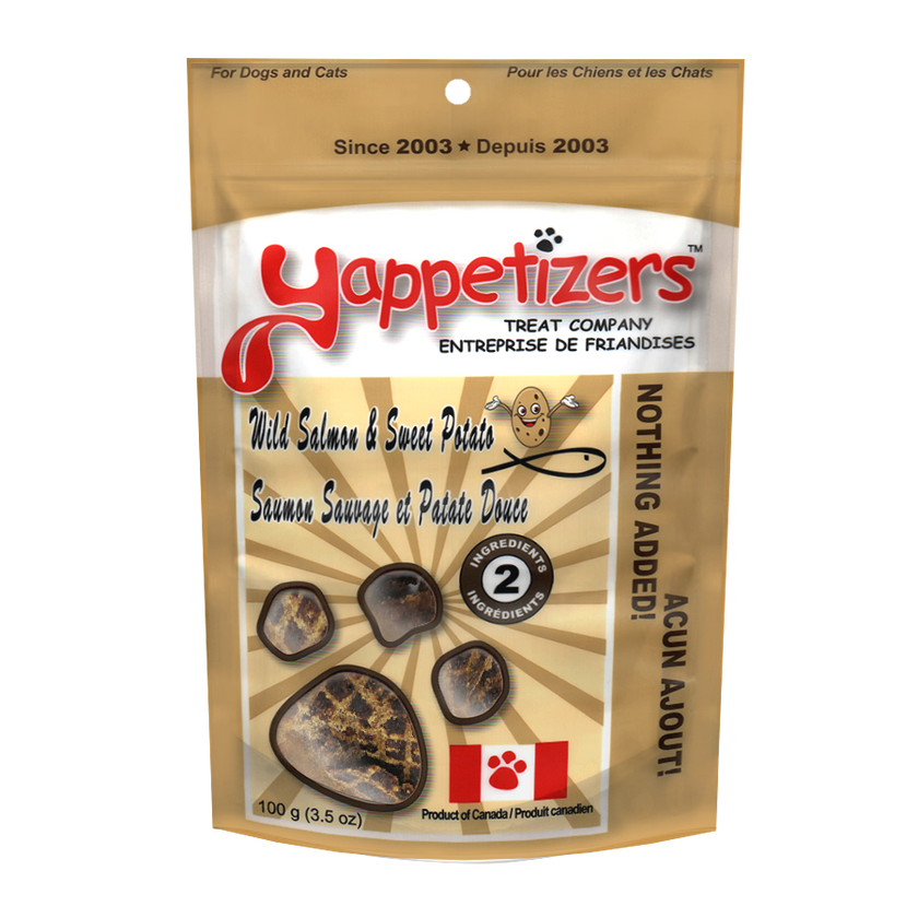 Yappetizers Dehydrated Wild Salmon & Sweet Potato - Single Ingredient Dog Treats