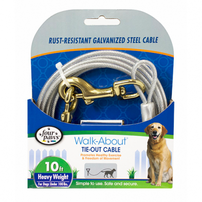 Four Paws - Tie-Out Cable Heavy Weight Silver 10'