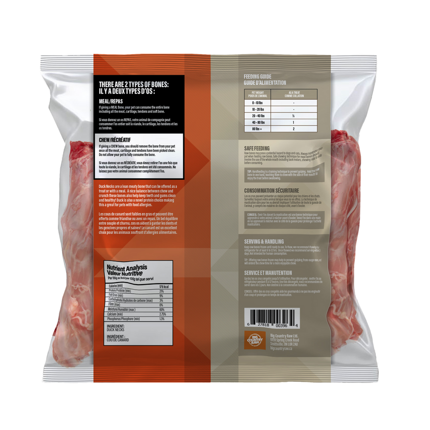 Big Country Raw - Frozen Duck Necks (1lb)