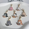 Cat Enamel Keychain Charm - Sitting Cats Collection