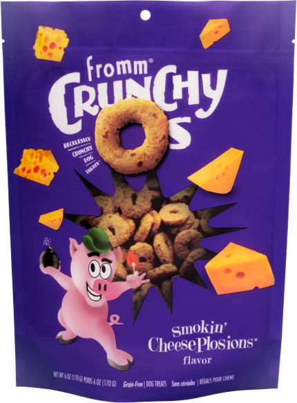 Fromm Crunchy O's Smokin' CheesePlosions Treats for Dogs 6 oz