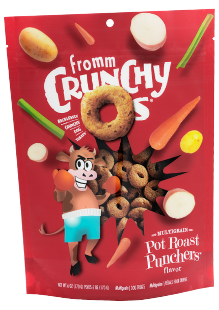 Fromm Crunchy O's Pot Roast Punchers Multigrain Dog Treat 6 oz