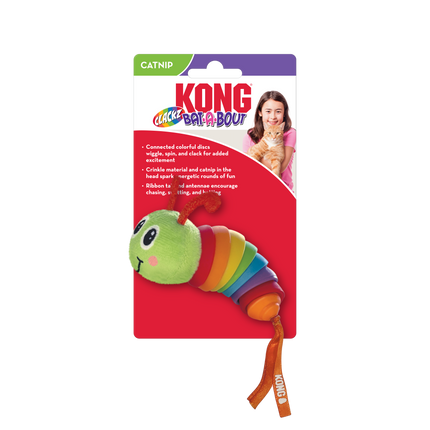 KONG for Cats Bat-A-Bout Clackz Caterpillar