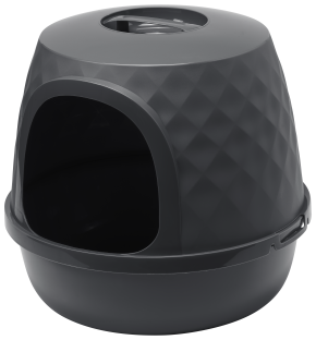 Moderna Diamond Hooded Litter Box - Ebony