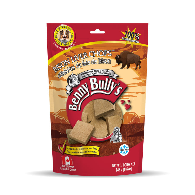 Benny Bullys Bison Liver Chops Dog 243g