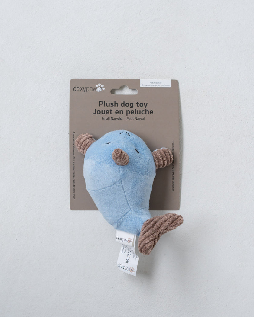 Dexypaws Plush Narwhal Dog Toy
