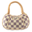 Checker Chewy Vuiton Handbag Squeaker Dog Toy - Small