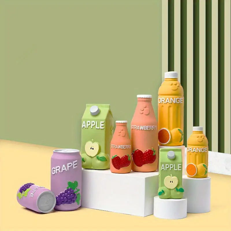 Strawberry Milk Squeaky Dog Toy