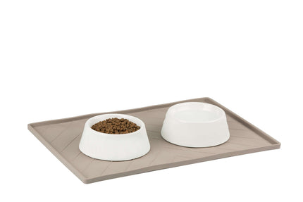 Silicone Bowl Mat with Raised Edge, Dark Grey