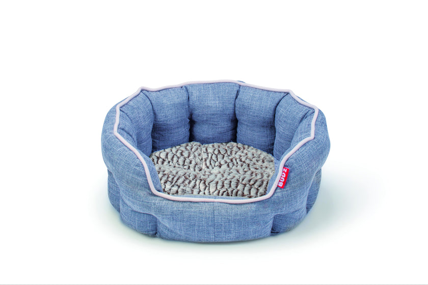 Bud'Z Round Deluxe Cuddler 29-24in Dog Bed - Blue