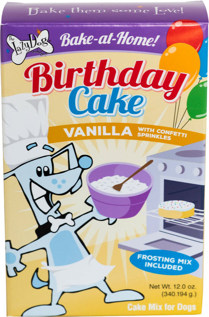 Lazy Dog Bake at Home Birthday Cake Mix Vanilla with Frosting and Confetti Sprinkles