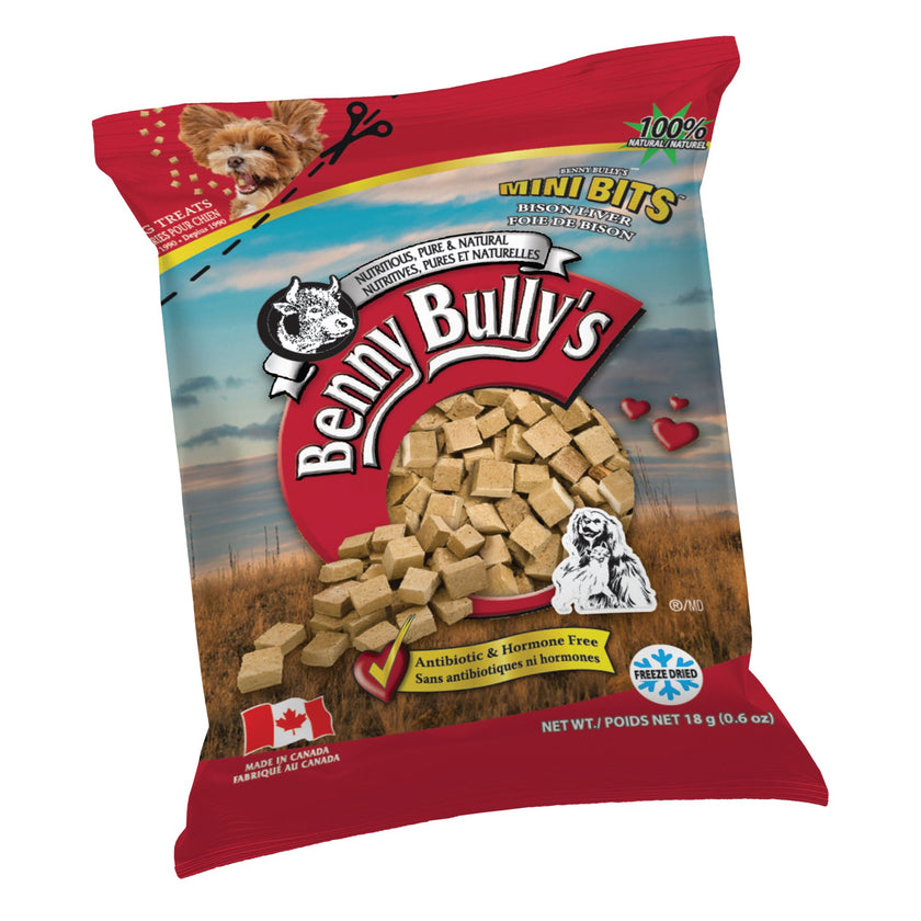 Benny Bully's Dog & Cat Treats - Mini Bits Mini Bag, Bison Liver (18g)
